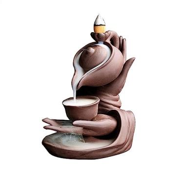 Imagem de porta-vara de incenso Retro criativo roxo areia backflow queimador de incenso interior casa zen ornamentos decorativos titular