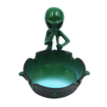 Imagem de Cinzeiro de resina para cigarro, bonito bandeja de cinzas em forma de alienígena para fumantes, suporte de joias, decoração de escritório em casa