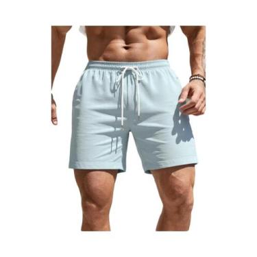 Imagem de Bermudas Masculinas De Cor Sólida, Ajuste Regular, Confortáveis Para U