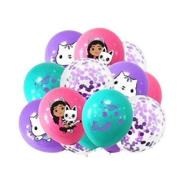 Imagem de Conjunto De Balões De Gato Gabby Dollhouse De 12 Polegadas, 10-15 Peça