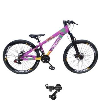 Imagem de Bicicleta 26 VikingX T25 21v Freeride Cambio Traseiro Shimano Pneu Aro 26 Balão Preto-Unissex