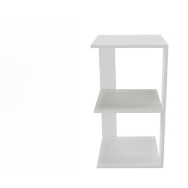 Imagem de Mesa de cabeceira em madeira branca, armário de cabeceira para quarto, móvel de canto, mini armário para sala de estar, mesa de centro