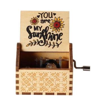 Imagem de Caixa De Música De Madeira Com Manivela, Papai Noel Congelado, Present