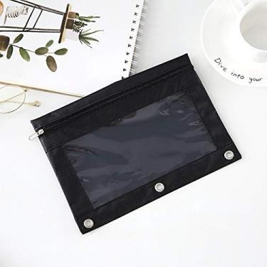 Imagem de Bolsa de armazenamento INS Rainbow Oxford – Organizador de viagem de PVC para passaporte, documentos e cosméticos, inserções removíveis e alça (preto)