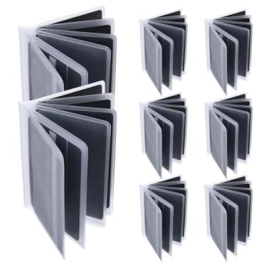 Imagem de KFHENSOMR FNANJWQ 8 peças de plástico para carteira de crédito com porta-cartões, capas transparentes para cartão de crédito para recibo de foto, para dobrar ou dobrar em três dobras (6 páginas)