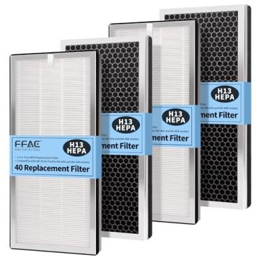 Imagem de FFAC Filtro de substituição MA-40 compatível com purificadores de ar MA-40, sistema de filtragem 3 em 1 de alta eficiência para MA40W MA40B, H13 True HEPA com pré-filtro, pacote com 4