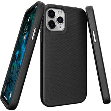 Imagem de KKFAUS Capa compatível com iPhone 12 Pro Max, capa à prova de choque capa protetora de corpo inteiro de silicone TPU antiderrapante para iPhone 12 Pro Max 6,7 polegadas (cor: preto)