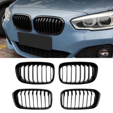 Imagem de Grade de para-choque de carro tela de insetos kit de corpo grade de corrida grade de para-choque dianteiro compatível com F20 F21 2011-2014 2015-2019 parte externa (linha única preta 2011-2014)