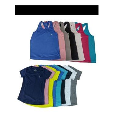Imagem de Kit 5 Regatas + 5 Camisetas Feminina Dry Fit Fitness-atacado - Força D