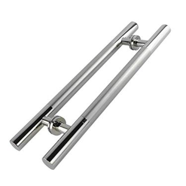 Imagem de Maçaneta de porta, puxador de aço inoxidável para portas de vidro/portas de madeira/portas de metal/portas de celeiro - preto/prata, 6 tamanhos (cor: preto, tamanho: 120 × 90 cm) (prata 100 × 70 cm)