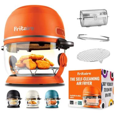 Imagem de Air Fryer de 5L com Visibilidade 360 e Tecnologia Autolimpante, 110V 1500W, Fritaire, Laranja