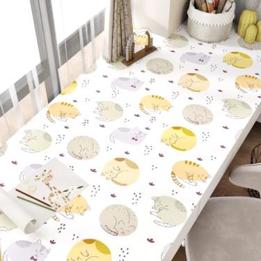 Imagem de EPPKILY Papel de parede de gato multicolorido descasque e cole papel de parede de desenho animado divertido gatinho fofo autoadesivo removível papel de contato gato adesivos de parede para berçário