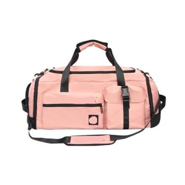 Imagem de Nova mochila de viagem multiuso bolsa de bagagem masculina grande capacidade bolsa de ginástica masculina separação seca molhada mochila esportiva, Rosa, One Size