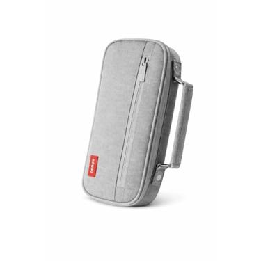 Imagem de Estojo Escolar Grande Organizador com 2 Divisórias, Zíper Duplo, Bolsos Internos, Alça Portátil e Compartimentos com Elástico – Estojo para Lápis e Canetas Masculino/Feminino (Cinza)