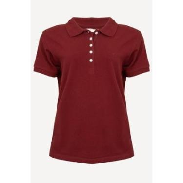Imagem de Camisa Polo Aleatory Feminina Lisa Bordô-Feminino