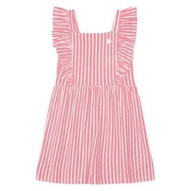Imagem de Vestido Curto infantil menina Brandili Listrado Rosa-Feminino