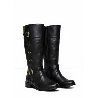 Imagem de Bota Feminina Montaria Cano Longo Confortável Com Fivela (36, BR, Adulto, Numérico, 36)