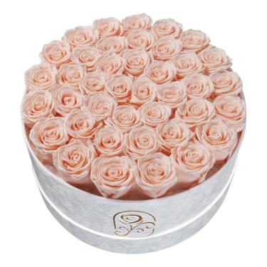 Imagem de Presentes para mulheres, caixa de flores de rosas preservadas, caixa de veludo de luxo com 40 rosas, flores preservadas, presente romântico para ela, esposa, namorada, aniversário de aniversário de
