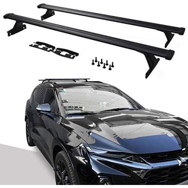 Imagem de YiXi-Partswell 2 peças de rack de teto barras transversais bagageiro de alumínio adequado para Chevrolet Chevy Blazer 2019 2020 2021 - Preto