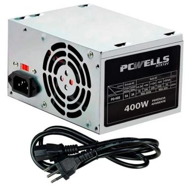 Imagem de Fonte PCWells 250W, Bivolt Manual, Silenciosa, C/ Cabo de Energia - P0