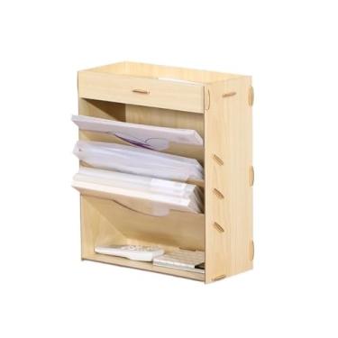 Imagem de Escritório Porta-documentos, organizador de correspondência, porta-revistas, arquivo, bandejas para cartas Organizador de mesa(Beige)