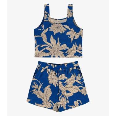 Imagem de Conjunto Regata com Shorts Feminino Rovitex Azul, GG, Azul