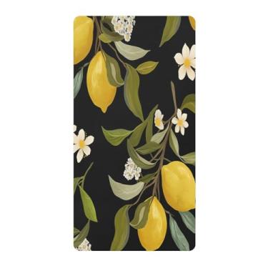 Imagem de Blueangle Lençol de berço padrão para berço infantil - Lençóis de algodão macio e respirável com flor de limão (63)