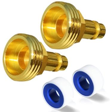 Imagem de Mobiegar 2 unidades de substituição de mangueira de água de conexão rápida RV para PF247007, conexão rápida de mangueira de jardim, conector rápido de 1/5.1 cm para mangueira de jardim de 3/10.2 cm