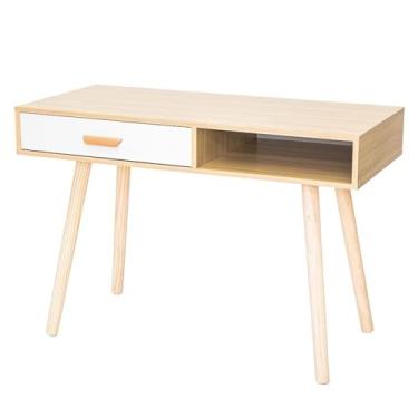 Imagem de Organizadores de mesa para computador doméstico, mesa de escritório com gaveta e compartimento de armazenamento aberto, mesa de estudo multifuncional para estação de trabalho (tamanho único)