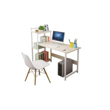 Imagem de Organizadores de mesa mesa de casa com estante de 3 camadas combinação de mesa escritório computador mesa adequada para escritório em casa, sala de estar, mesa de pé (cor: L-120 cm) (C 120 cm)