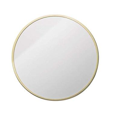 Imagem de Espelho de banheiro redondo espelho de ferro espelho de metal espelho de loja de roupas espelho de metal espelho de banheiro espelho espelho de maquiagem (cor: ouro tamanho: 60 cm) (cor: ouro tamanho: