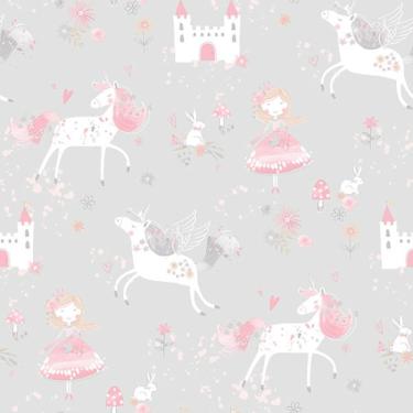 Imagem de Papel de Parede Just 4 Kids Unicórnios G56525 - Rolo: 10m x 0,52m