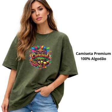 Imagem de Camiseta Feminina Carnaval É Alegria Novidade Moda Promoção - delite, 