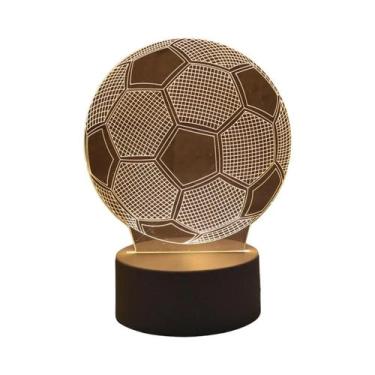 Imagem de Luz Noturna 3D De Futebol Com Toque E Mudança De 7 Cores Para Quarto -