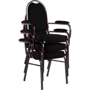 Imagem de Kit com 3 Cadeiras para Auditório Linha Hotel Preto