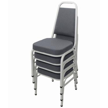 Imagem de Kit com 4 Cadeiras Empilháveis Linha Hotel Plus Cinza