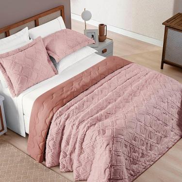 Imagem de Cobre Leito King Harmonia 3 Peças Dupla Face - Rosê