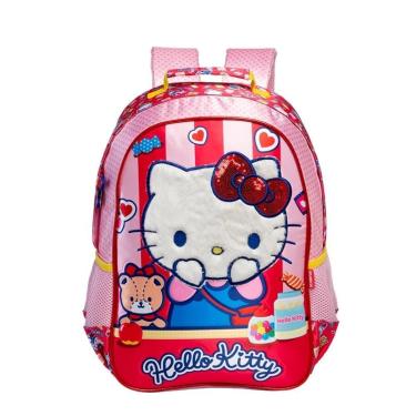 Imagem de Mochila Infantil De Costas Escolar adolescente Jovem Hello Kitty Original 15382-Unissex