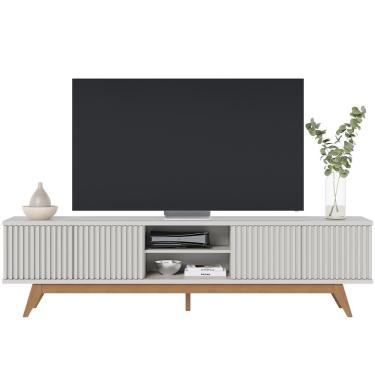 Imagem de Rack para Sala De Estar TV 75 Pol 218cm Aracaju C04 Off White Matte - Lyam Decor