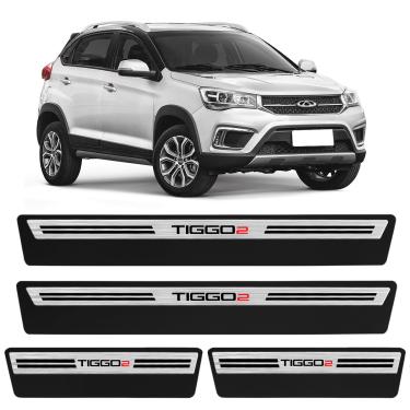 Imagem de Jogo de Soleira Premium Tiggo 2 2018 a 2022 Escovada 4 Portas