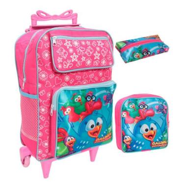 Imagem de Kit Mochila Escolar Menina Princesas Estojo + Lancheira - Plike