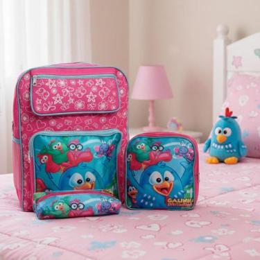 Imagem de Kit Mochila Infantil De Costas Com Lancheira Desenho Menina - Plike