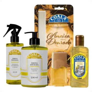 Imagem de Kit Coala Ameixa Dourada: Limpador Perfumado 120ml, Sabonete Líquido 5