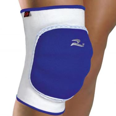 Imagem de Joelheira Realtex Vôlei Elástica Azul e Branco TAM-P (Par)-Unissex