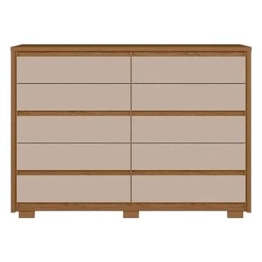 Imagem de Cômoda Duetto 10 Gavetas Albatroz Cor Jatobá Fendi, Jatobá Fendi