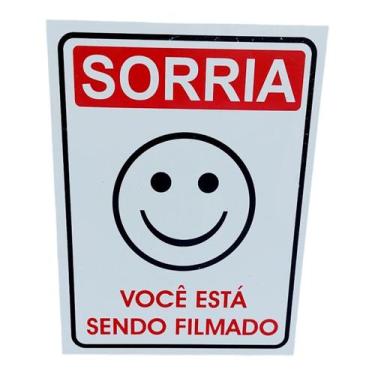 Imagem de Placa de Sinalização 15x20 SORRIA VOCE ESTA SENDO FILMADO - ASELETRO
