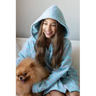 Imagem de Roupão Infantil Soft Zíper - Sogni Belli, 8, Estampa coração