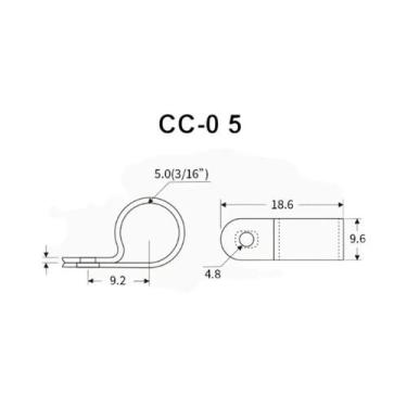 Imagem de Clipes De Cabo Em Forma De R Brancos 100pcs Nylon PA66 Com Fixação Por
