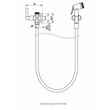 Imagem de Ducha Higiênica Mais 1984 C44 CR - 10307810 - Perflex