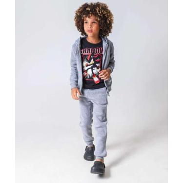 Imagem de Calça Infantil Jogger Moletom Marisa Tam 4 a 10 Cinza-50077 - MR, Cinz